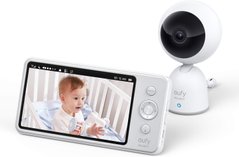 Відеоняня Baby Monitor eufy Security, радіоняня, роздільна здатність 720p з датчиком звуку, режимом нічного бачення та термометром няня