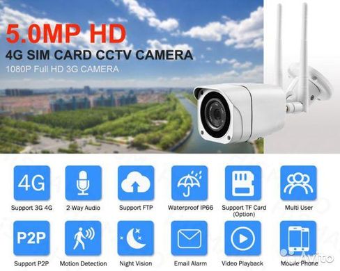 Поворотная уличная камера Уличная 4G камера ZILNK DH57H 5 МП 1080p оптика Sony (c СИМ КАРТОЙ)