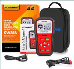 Автосканер автотестер для диагностики автомобиля профессиональный сканер для авто OBDII/EOBD Konnwei KW818