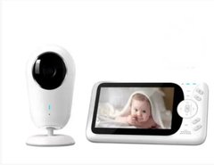 Видеоняня Baby Monitor VB608 4.3 Original JKR с датчиком звука, ночное видение + термометр, радионяня, няня, Белый