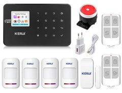 Комплект сигналізації Kerui Wi-Fi W18 для 3-кімнатної квартири чорна