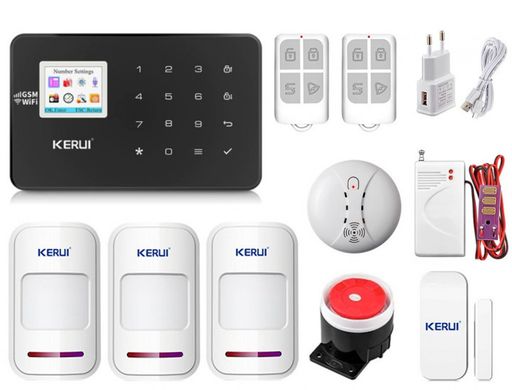 Комплект сигнализации Kerui Wi-Fi W18 Pro для 2-комнатной квартиры черная