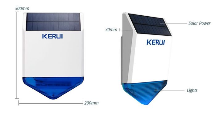 Сирена беспроводная наружная уличная на солнечной батарее wireless Kerui SJ1 solar 433Mhz для сигнализации