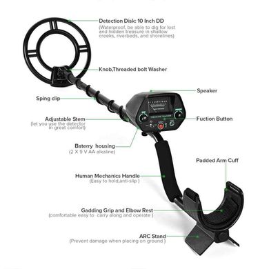 Металлоискатель MD-3032, металлодетектор металоискатель MD3032 металоискатель, Гарантия 36 месяцев!, Черный