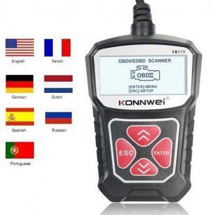 Adapter сканер автотестер KONNWEI KW309 автомобільний сканер OBD2 - Чорний 136443781 фото