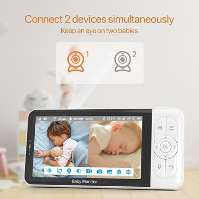 Видеоняня Wi-Fi Baby Monitor B6TYQ Радионяня беспроводная с двусторонней связью 5 Дюймов Экран 694999499 фото