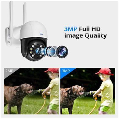 Камера купольная наблюдения WiFi IP 4X PTZ Zoom KERUI N8B Уличная 3 Mp, оптика Sony 1369513537 фото
