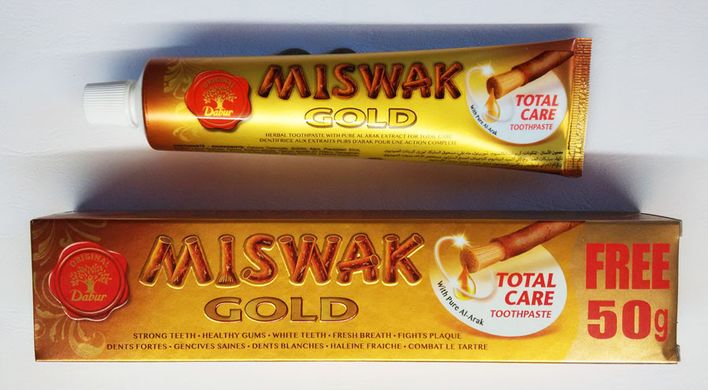 Зубна паста місвак miswak ГОЛД GOLD 120 грам + 50 грам = 170 грам (велика упаковка) АКЦІЯ! Єгипет