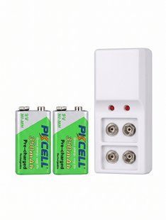 Комплект "Крона Аккумулятор 9V 350 mAh + Зарядное устройство для батареек крона (2 батарейки + зарядное) 3117648054 фото