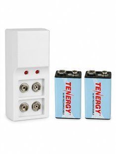 Комплект "Крона Аккумулятор 9V 900 mAh + Зарядное устройство для батареек крона (2 батарейки + зарядное) 3117651345 фото