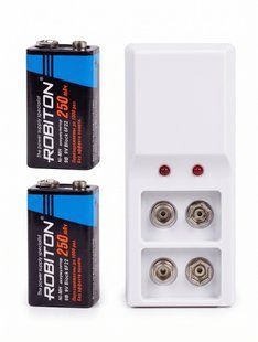 Комплект "Крона Аккумулятор 9V 250 mAh + Зарядное устройство для батареек крона (2 батарейки + зарядное) 3117651596 фото