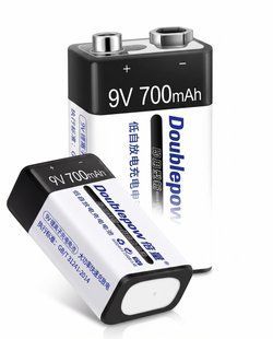 Аккумуляторная батарейка Крона 9V Doublepow, Li-Ion, 700 mAh (6F22) 3157846069 фото