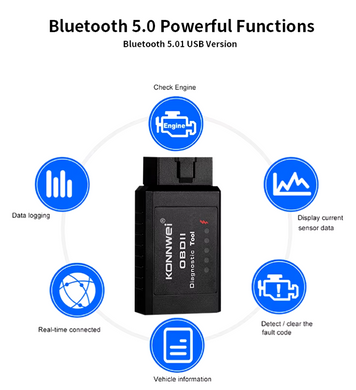 KONNWEI KW910 + Bluetooth, ELM327 - мультимарочний автосканер 644375032 фото