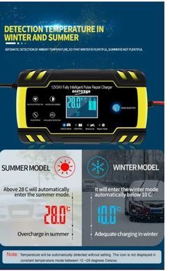 Автоматичний розумний зарядний пристрій для авто, мотоакумуляторів Autozyx j30 12V-24V 8A автозаряджання (Anhtczyx) 136443776 фото