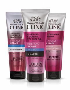 Комплекс Eva Advanced Care Clinic Hydrolysed Keratin Anti-Dandruff (шампунь, кондиционер и крем)230 мл Египет 3126337610 фото