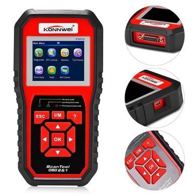 Професійний автосканер OBD-II і CAN сканер Konnwei 2.8" TFT друк ПК 2.8" TF(нова версія 2026 року!) 1028991855 фото