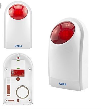 Бездротова сирена зовнішня для вулиці Kerui керуи J008 433MHz стробоскоп звук для сигналізації gsm 816125158 фото